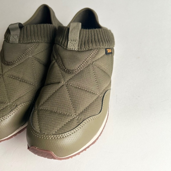 Men’s New Teva Olive Green Canvas Leather Rubber Outsole Sneakers Mules Size 10 - Picture 6 of 14